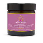 Pūraka Brightening Soothing Hand Cream with Peppermint, Lavender and Camphor in amber glass jar, 60ml, organic naturopathic skincare
