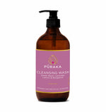 Pūraka Cleansing Wash with Sweet Basil, Lavender, Lemon and Bergamot in amber glass pump bottle, 100ml, organic naturopathic skincare