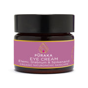 Pūraka Eye Cream with Elemi, Glabnum and Spikenard in amber glass jar, 30ml, organic naturopathic skincare